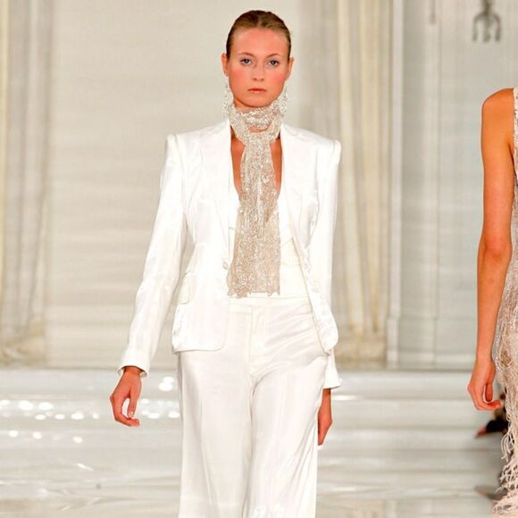 Ralph Lauren * Runway Collection Metallic Beaded Scarf - Picture 13 of 16